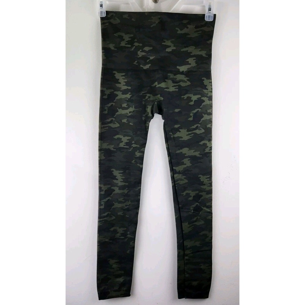 SPANX‎ 1X Look At Me Now Seamless Leggings Green Camo Plus Size